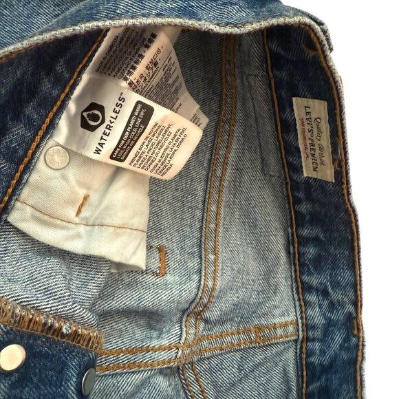 Levi's Premium Big E 501 Original Cropped Medium Wash Denim Jeans Women size 26 - Picture 5 of 9